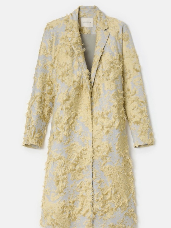 Lafayette 148 New York Jackets & Blazers - Lafayette 148 New York Pale Blue and Cream Textured Trench Coat